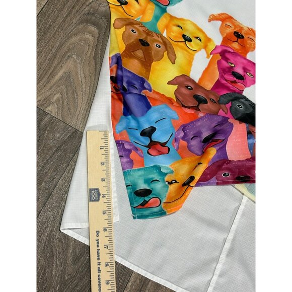 WOMENS PLUS SIZE 4XL BLOUSE TOP COLORFUL DOGS PRINT LIGHTWEIGHT ANIMALS PUPPIES - Picture 5 of 7